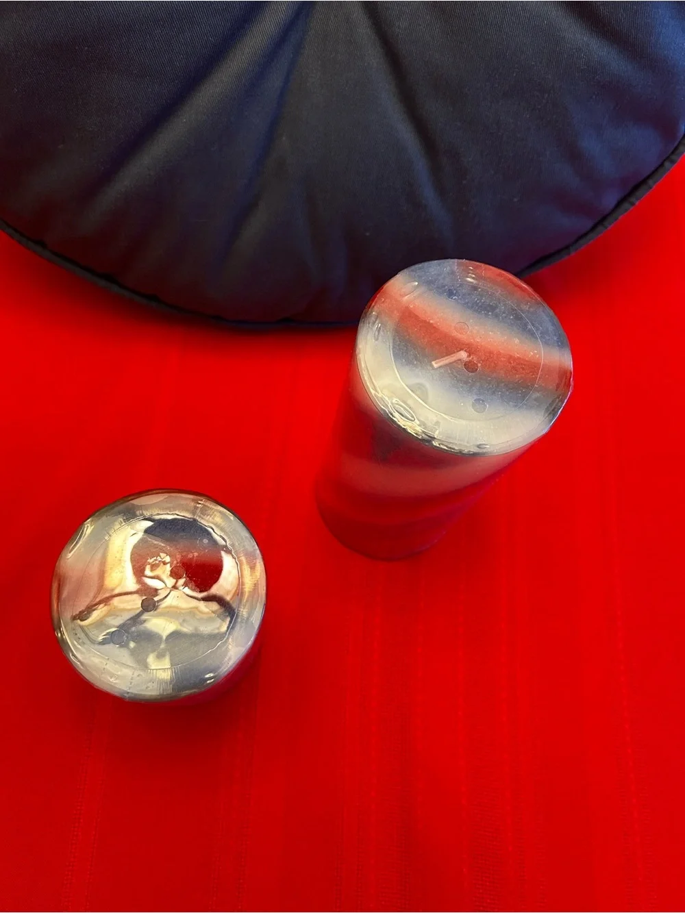 Pier 1 Patriotic Fresh Berry & Vanilla Candles-Red,  White and Blue swirled